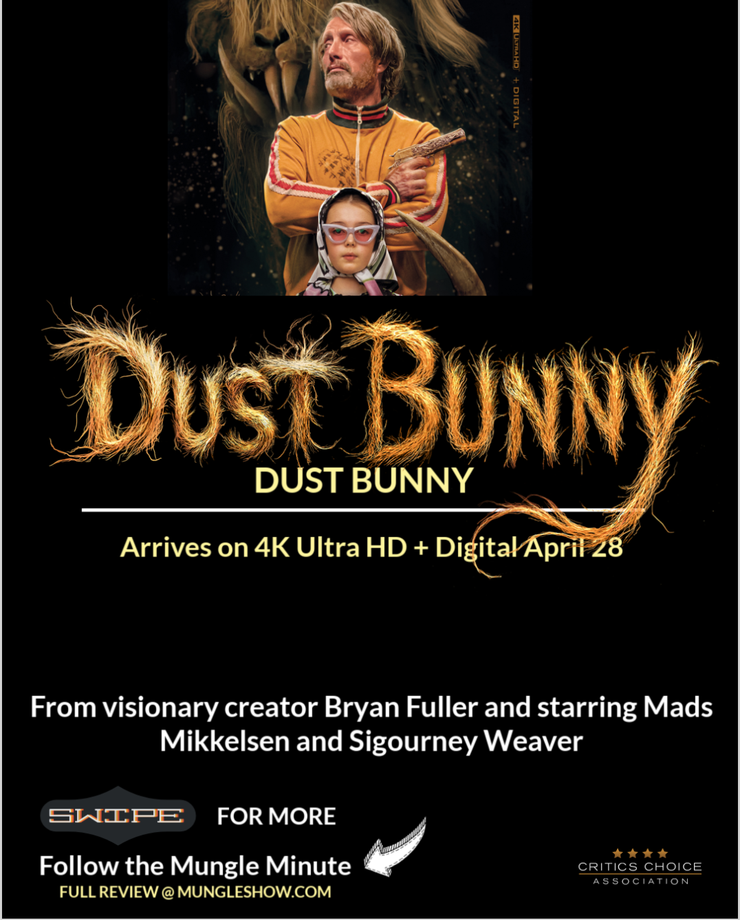 Dust Bunny arrives 4/28 on 4K Ultra HD and Digital