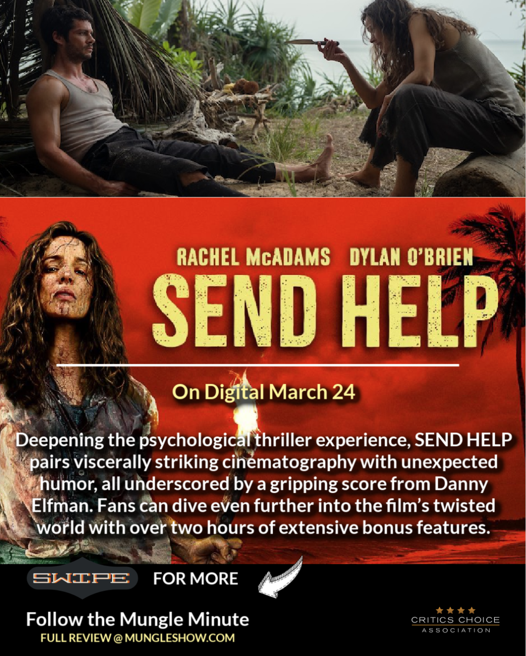Sam Raimi’s twisted survival thriller Send Help arrives on Digital March 24